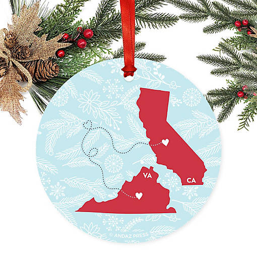 Round Keepsake Ornament, CA &amp; VA