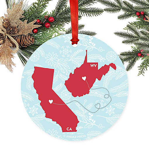Round Keepsake Ornament, CA &amp; WV