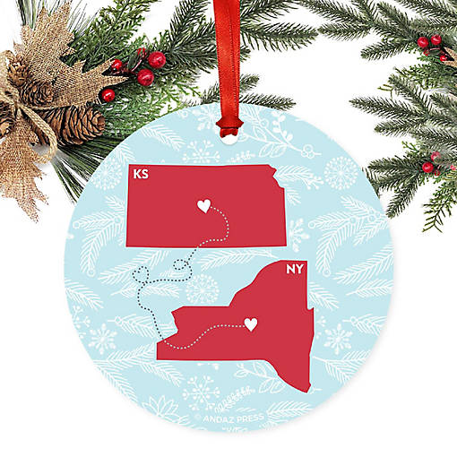 Round Keepsake Ornament, NY &amp; KS