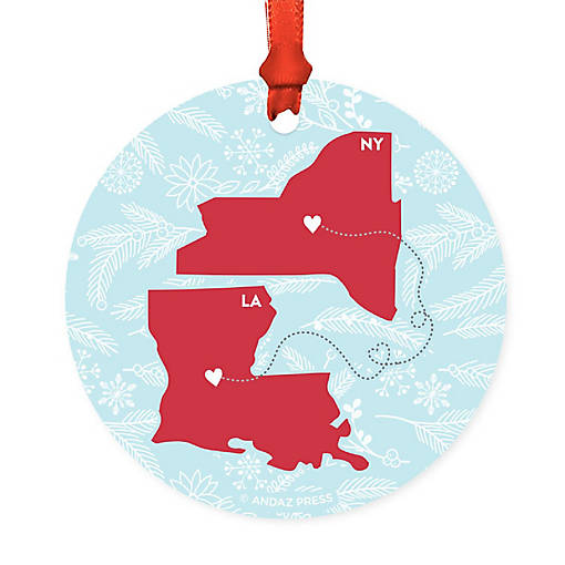 Round Keepsake Ornament, NY &amp; LA
