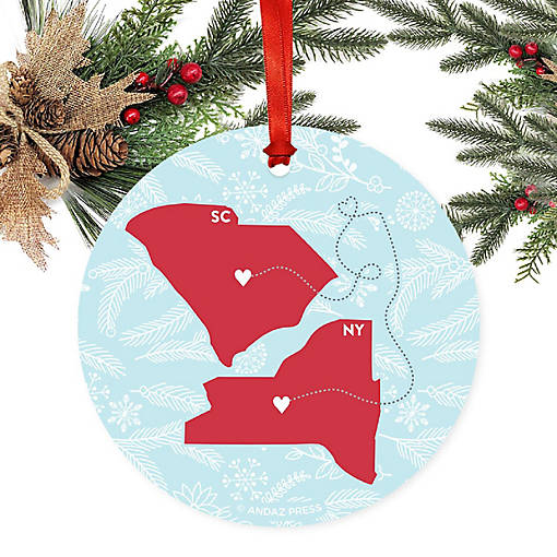 Round Keepsake Ornament, NY &amp; SC
