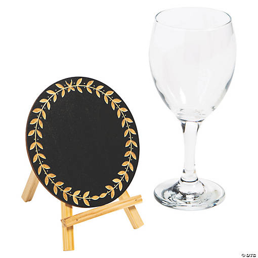 Round Laurel Leaf Chalkboards with Easel - 6 Pc.