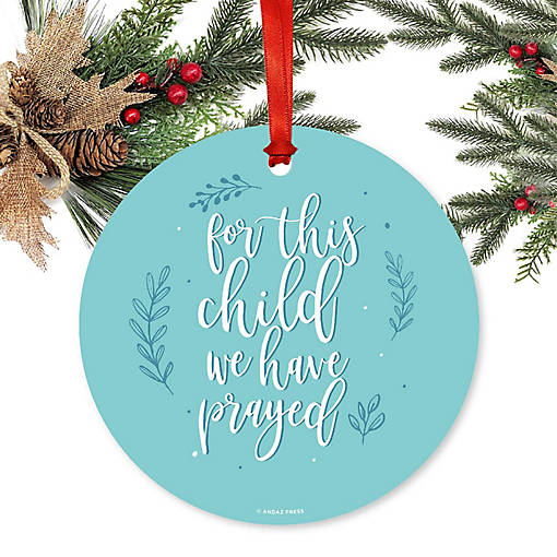Round Metal Child Prayed Boy Ornament