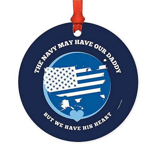 Round Metal Navy Daddy Ornament