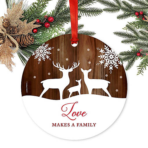 Round Metal Rustic Deer Ornament