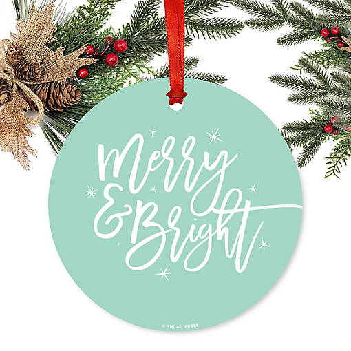 Round Metal Script, Merry &amp; Bright