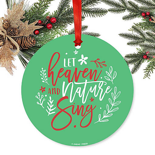 Round Metal Script Ornament, Faith