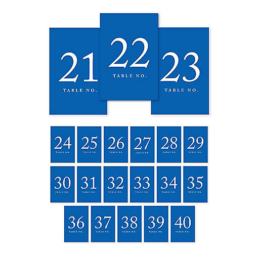 Royal Blue Table Numbers 21 40