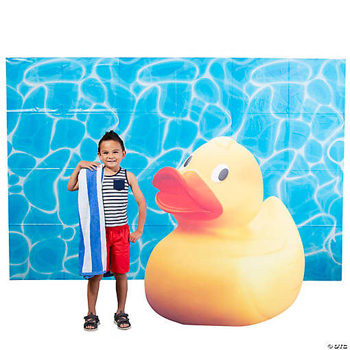 Rubber Duck Pool Time Party Backdrop Decorating Kit - 4 Pc.