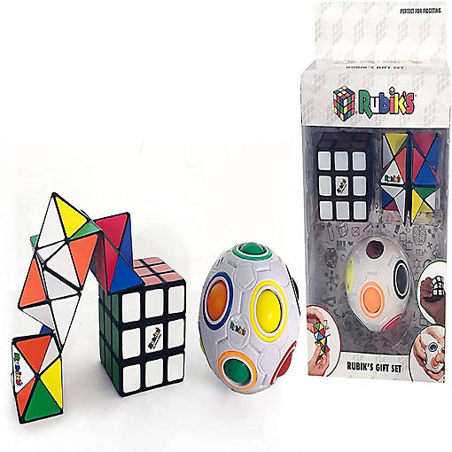 Rubiks 3 Piece Gift Set  Rainbow Ball  Squishy Cube  Magic Star