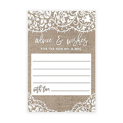 Rustic Burlap Lace Advice 4x6IN 56PC