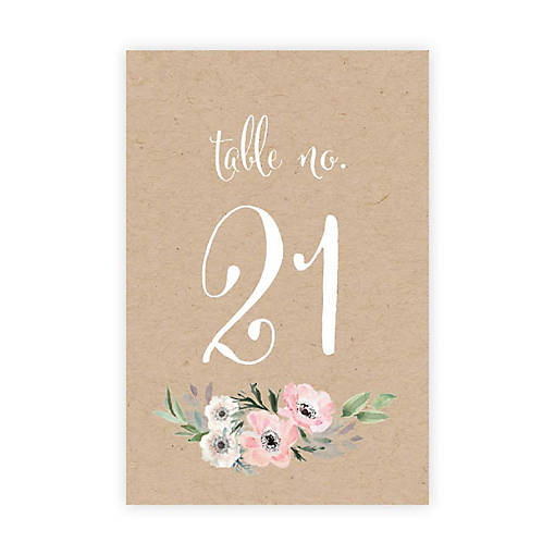 Rustic Floral Table Numbers 21-40 4x6