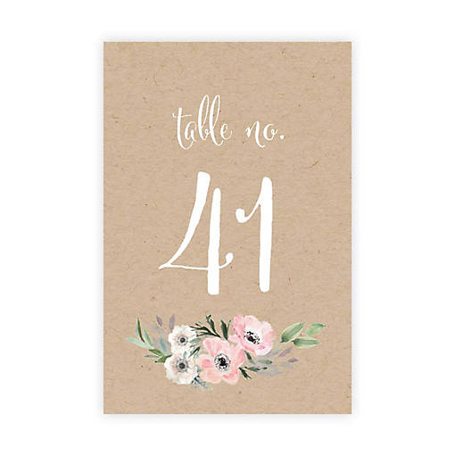 Rustic Floral Table Numbers 41-60 4x6