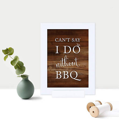 Rustic Wood Print I Do BBQ 5x7