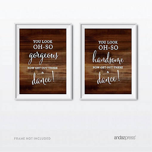 Rustic Wood Restroom Dance Sign 8.5x11