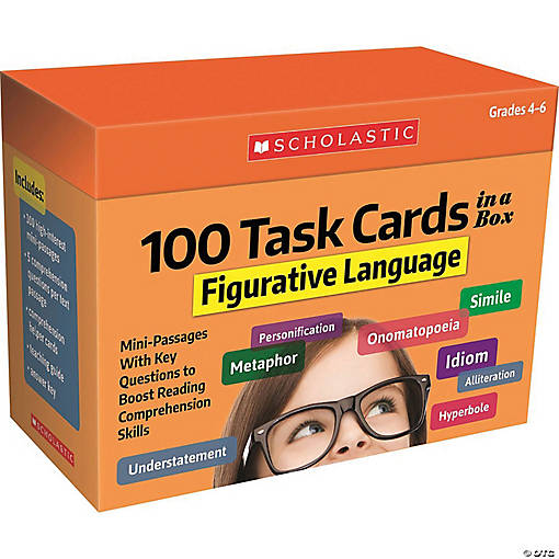 Scholastic Teacher Resources 100 Task Cards in a Box: Figurative Language