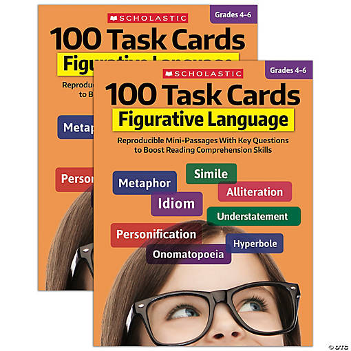 Scholastic Teaching Solutions 100 Task Cards: Figurative Language Activity Book, Pack of 2