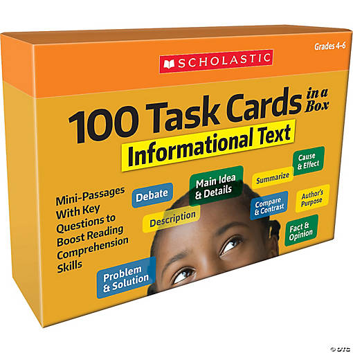 Scholastic Teaching Solutions 100 Task Cards in a Box: Informational Text