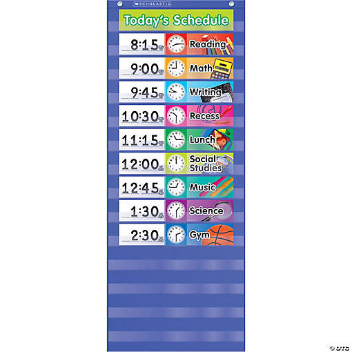 Scholastic Teaching Solutions Daily Schedule Pocket Chart, 17 pieces