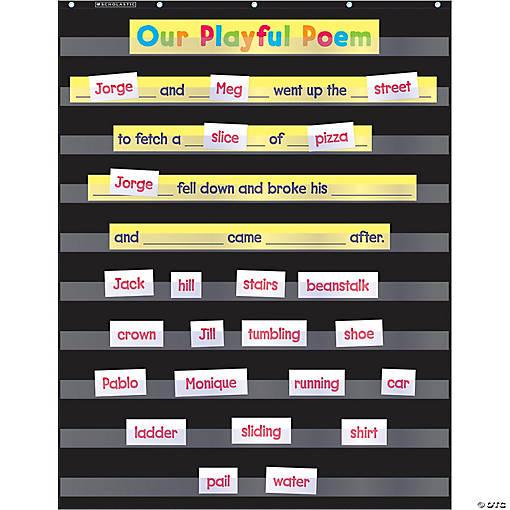 Scholastic Teaching Solutions Standard Pocket Chart, 34" x 44", Black