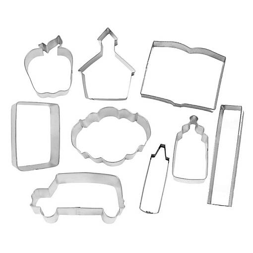 School 9 Piece Cookie Cutter Set