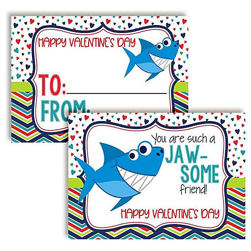 Shark Classroom Valentines 30pc. by AmandaCreation
