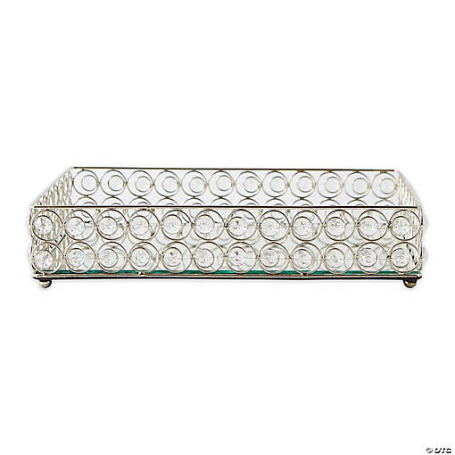 Shimmer Rectangular Jeweled Tray 13X8.87X3"