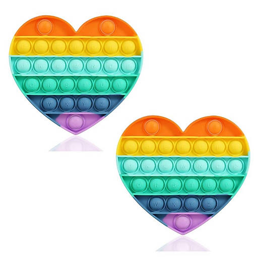 Silicone Fidget Toy: 2 pack Heart