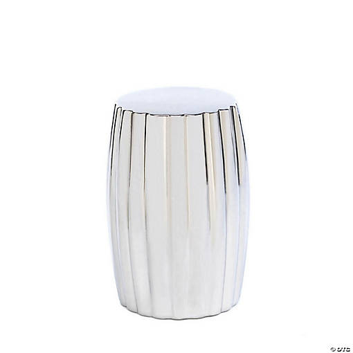 Silver Decorative Stool 11X11X18.25"