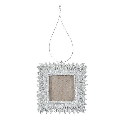 Silver Glitter Picture Frame Ornament
