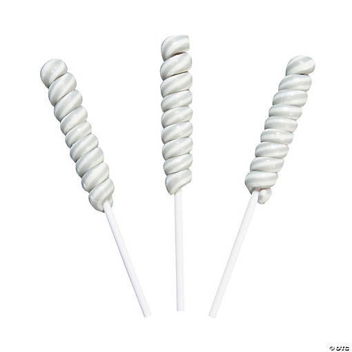 Silver Mini Twisty Lollipops - 24 Pc.