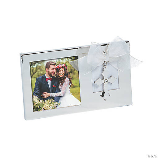 Silver Picture Frame with Cross
