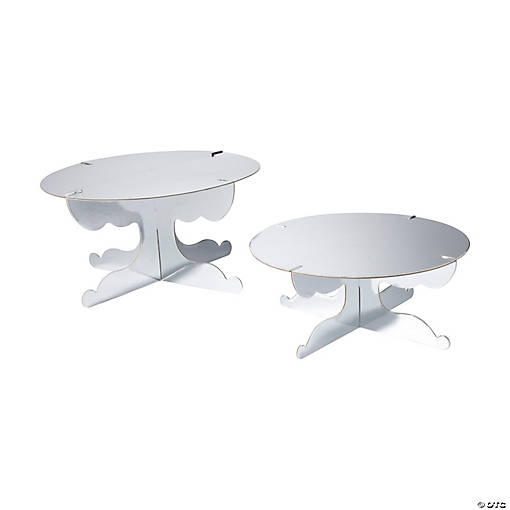 Silver Round Cardboard Cake Stands - 2 Pc.