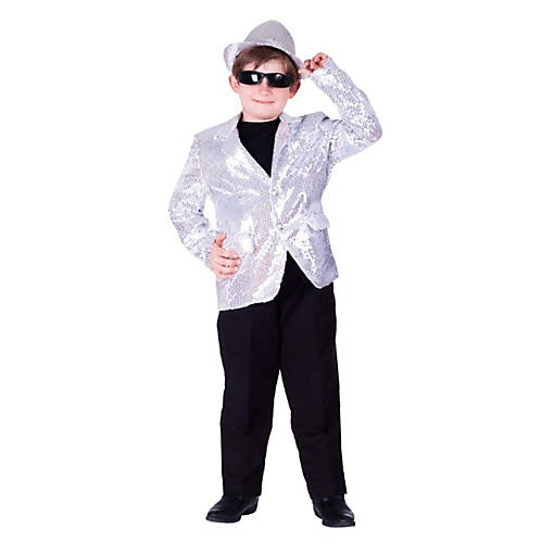 Silver Sequin Jacket - Kids S