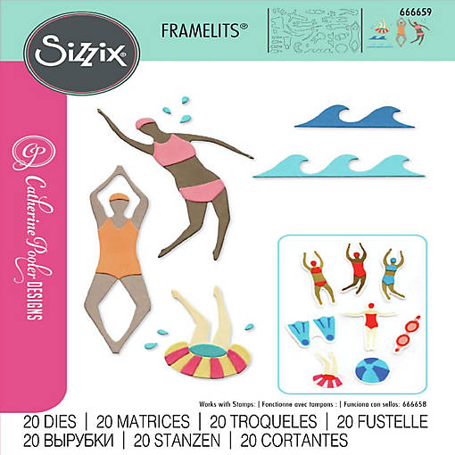 Sizzix Thinlits Die Set By Catherine Pooler 20/Pkg-Synchronized Swimmers #2