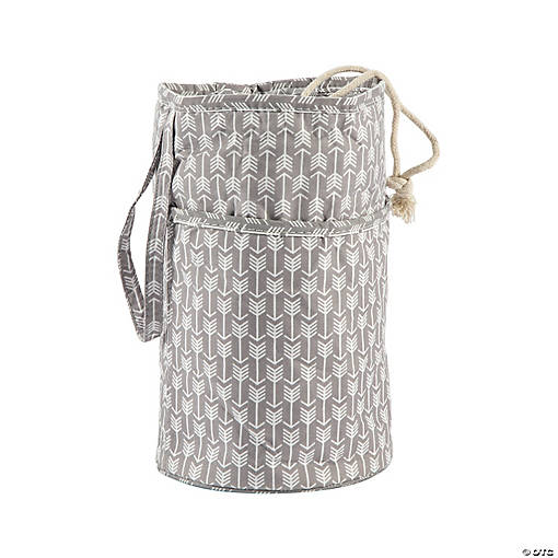 Small Grey Round Knitting Bag