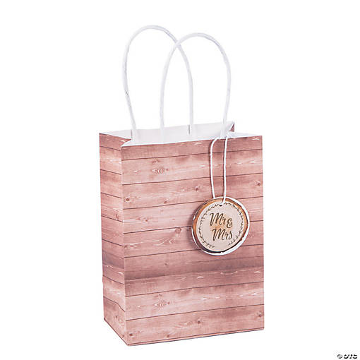 Small Rustic Wedding Gift Bags with Tag