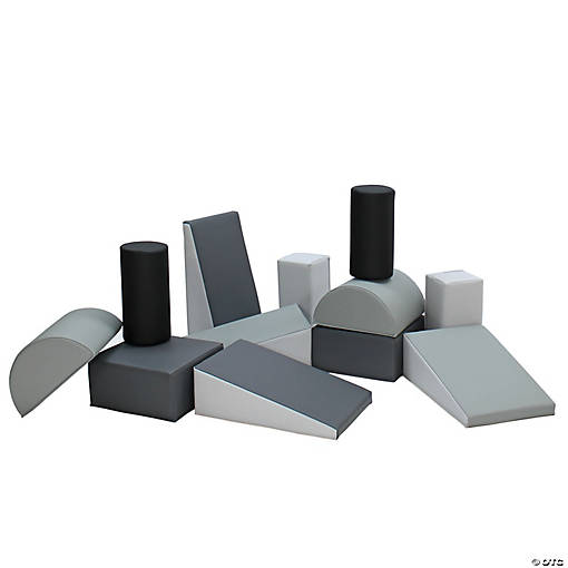 SoftScape Toddler Builder Block Set, 12-Piece - Gray/Light Gray