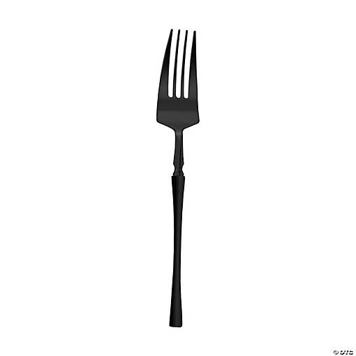 Solid Black Moderno Disposable Plastic Dinner Forks - (240 Forks)
