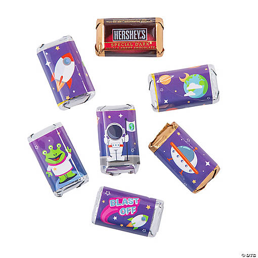 Space Mini Candy Bar Sticker Labels - 24 Pc.