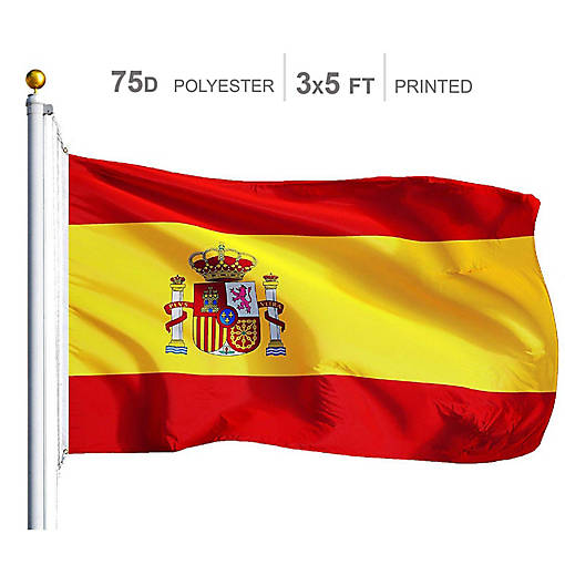 Spain Spanish Flag 75D Printed Polyester 3x5 Ft