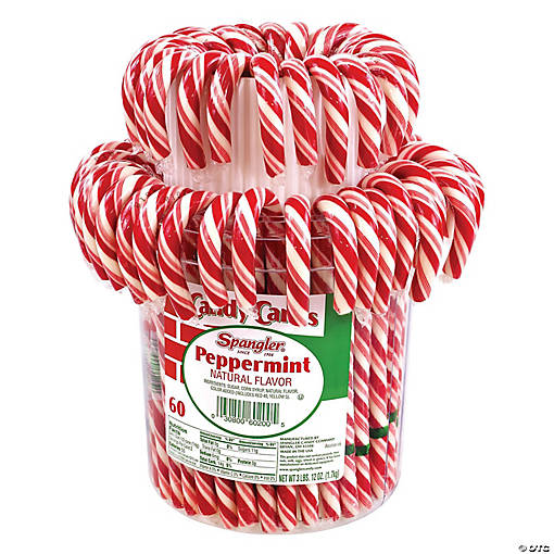 Spangler Peppermint Candy Cane Jar, 60 count