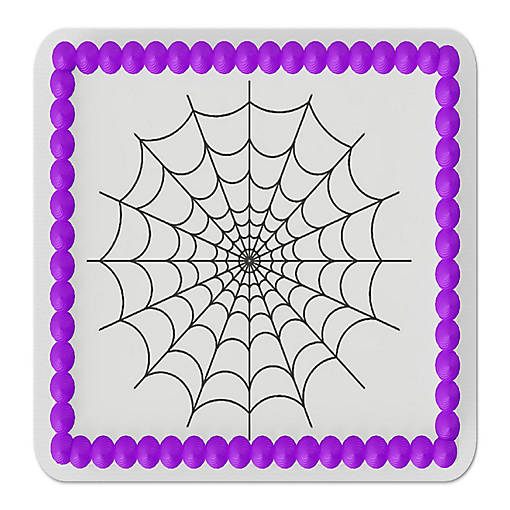 Spider Web Edible Cake Topper for Quarter Sheet Cake