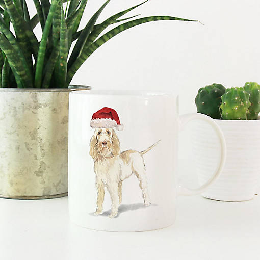 Spinone Italiano Santa Hat Ceramic Mug