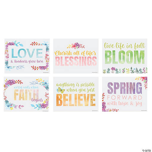 Spring Watercolor Poster Set - 6 Pc.