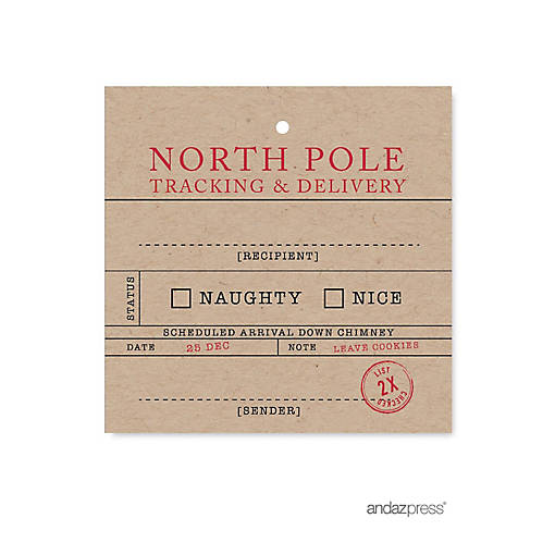 SQUARE NORTH POLE TRACKING CHRISTMAS TAG