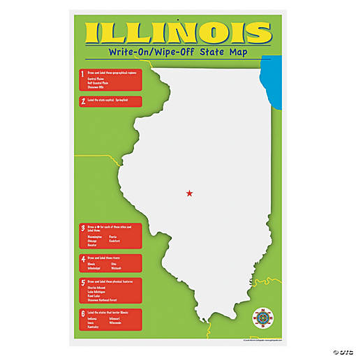 State Write-On Desk Mat - Illinois