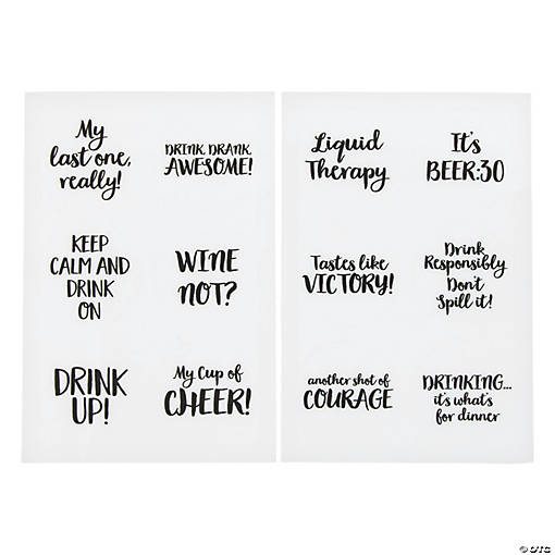 Static Cling Drink Markers - 12 Pc.