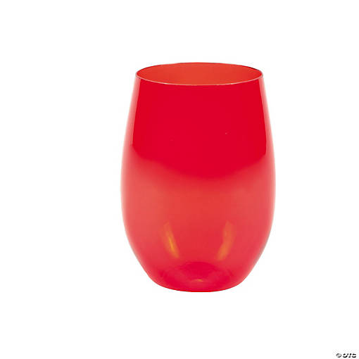 Stemless Plastic Wine Glasses - 12 Ct.