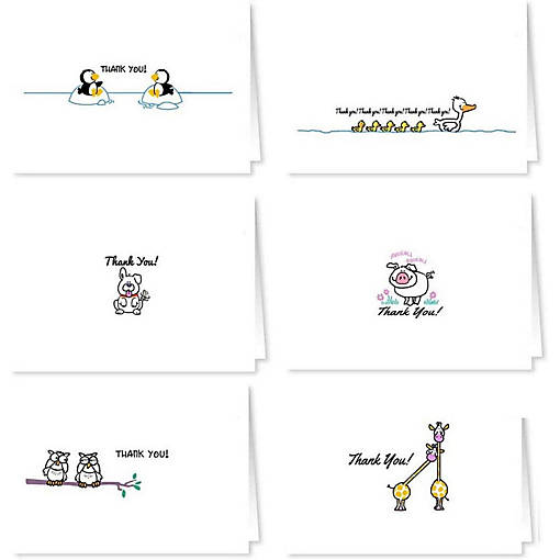 Stonehouse Collection Assorted Note Cards- Boxed Set Cute Animals Note Cards (Assorted)